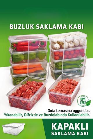 Supercupp Plastik Kapaklı Saklama Kabı Kilitli,Dondurucu,Buzdolabı,Oyuncak,Yemek,Kahve - 10Adet Mavi