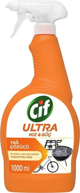 Cif Ultra Hız & Güç Yağ Çözücü Sprey Leke Ve Kir Çıkarıcı 1000 ml