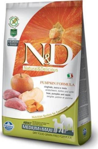N&D Tahılsız Balkabak Yaban Domuzu Elmalı Orta Büyük Irk Yetişkin Köpek Maması - 12 kg