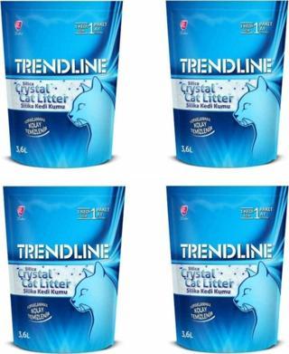 Trendline Silika Tozsuz Kristal Kedi Kumu 3,6 Lt X 4 Paket