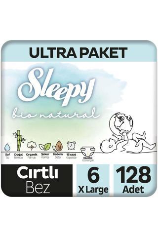 Sleepy Bio Natural Ultra Paket Bebek Bezi 6 Numara Xlarge 128 Adet