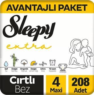 Sleepy Extra Avantajlı Bebek Bezi 4 Numara Maxi 104 X 2 Adet