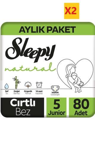 Sleepy Natural Cırtlı Bez Junior 5 No 2x80 160 Adet