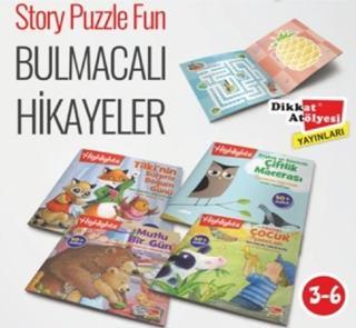 Highlights Sticker Bulmacalı Hikayeler Seti-4 Kitap Takım - Kolektif  - Dikkat Atölyesi Yayınları