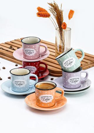 Perotti Huma 12 Parça Porselen Türk Kahve Fincan Takımı