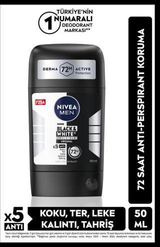 Men Erkek Stick Deodorant Black&white Invisible Original 150ml, 72 Saat Anti-perspirant Ter Koruması