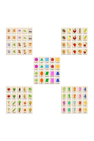 Ahtek Ahşap Yapboz Zeka Kartları Eşleştirme Oyunu Hafıza Kartı Puzzle 5 Li Set