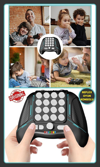 Toyfest Reflex & El Kordinasyon Geliştirici 5 Farklı Oyunlu Işıkları Takip Etme Eğitici Konsol Oyunu - Siyah