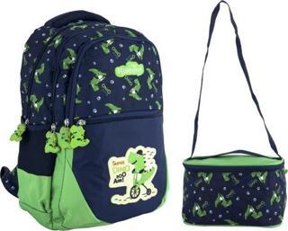 Relxion İlkokul Çantası Beslenmeli Dinazor Yeşil 1350