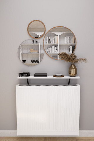 Mirobi Soravel Petek Üstü Uçan Raf Dresuar Kalorifer Peteği Rafı 100 X 18 Cm Beyaz