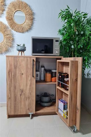 Erzak Dolabı 2 Kapaklı 90 cm Çok Amaçlı Dolap Atlantik Çam