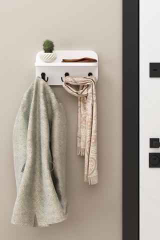 Verde Kitaplık Portmanto Askılığı Beyaz