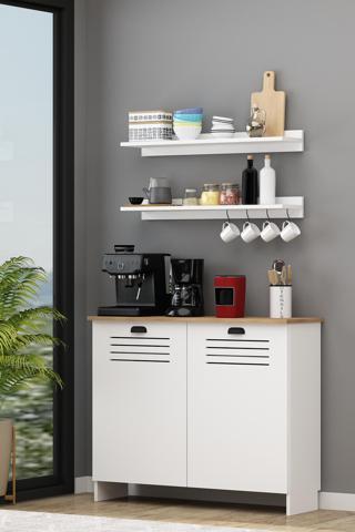 Vega Kahve Köşesi 110 Cm ( 90 Cm Ve 104 Cm Petekler Için ) Petek Üstü Çok Amaçlı Beyaz