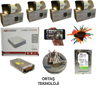 Hikvision 4 Kanal Gece Renkli 4 Kamerali 500Gb Hdd