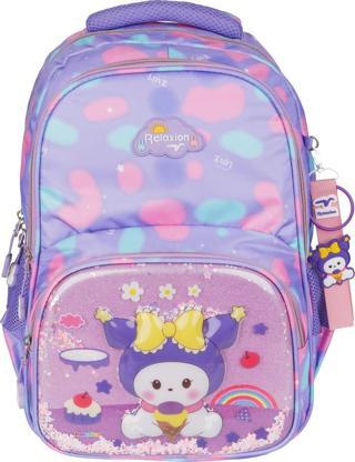 Relaxion Kabartmalı Kuromi Deniz Kızı Figürlü Pullu 3'Lü İlkokul Çantası Beslenme Kalemlik Seti 1370