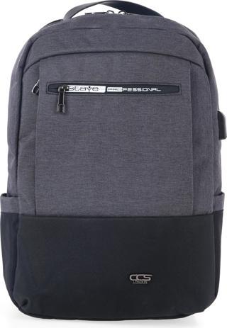 Ççs 51481 Laptop Bölmeli Çekçek Askılıklı Ter Önleyicili Koyu Gri Sırt Çantası