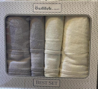 Özdilek Blossom Best Set Hamam Seti Gri - Krem 0535
