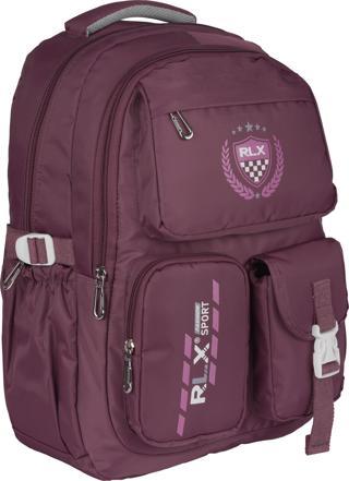 Relaxion Su Geçirmez Çok Gözlü Okul Sırt Çantası Bordo 2058
