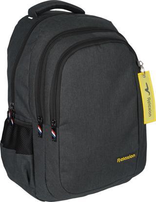 Relaxion Su Geçirmez Çok Gözlü Okul Sırt Çantası Siyah 5054