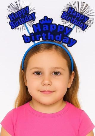 Nessiworld Doğum Günü Kutlaması İçin Mavi Taç – Işıltılı Yazılı Parti Tacı