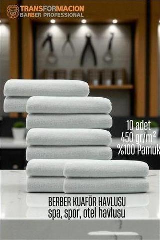 Kuaför Berber Havlusu 10 ADET Pamuk Berber Havlusu 50x90 Beyaz