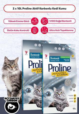 Aktif Karbonlu Topaklanan Kedi Kumu 2 X 10 Lt