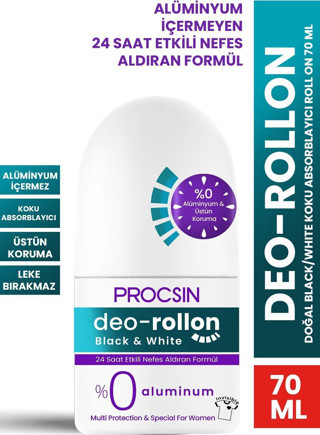 Procsin Doğal Black&White Koku Absorblayıcı Roll On 70 Ml