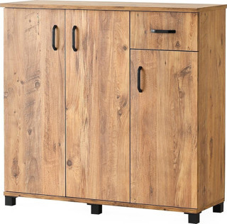 Ahşap Çekmeceli 3 Kapaklı Ayakkabılık Çok Amaçlı Dolap CKMC3AYK3