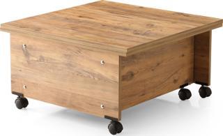 Akıllı Sihirli Tekerlekli Orta Sehpa 75x75 cm 