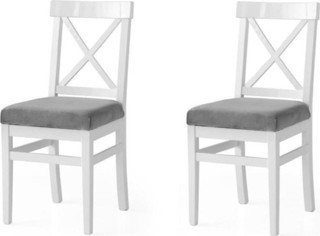 Gri Ahşap Ağaç Mutfak Sandalyesi 2li 