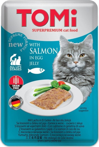 Tomi Kedi Somon Ve Yumurta Tahılsız Pouch Mama 100gr (pate)