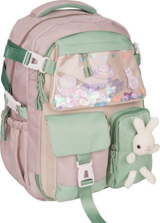 Relaxion 1460 Gül Kurusu Yeşil İthal Kore Tarzı Unisex Çocuk İlkokul Sırt Çantası