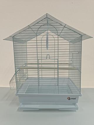 Dayang İki Kapılı Çatılı Kuş Kafesi 35x28x46 Beyaz