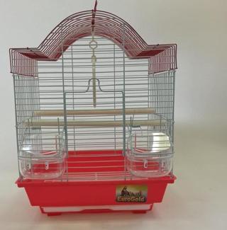 Eurogold 1103A Kuş Kafesi 30x23x39 cm Kırmızı Kanarya Muhabbet Kuşu için