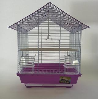 QH KUŞ KAFESİ 34.5 x 28 x 45.5 cm Mor Muhabbet ve Kanarya için Renkli Kafes