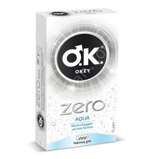 Okey Zero Aqua Ekstra Kaygan ve İnce Prezervatif 10 Adet