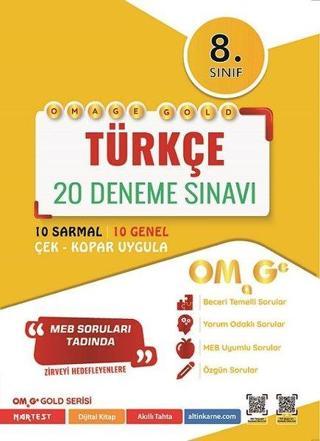 8. Sınıf Omage Gold Türkçe 20 Deneme Sınavı - Kolektif  - Omage