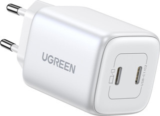 Ugreen Nexode 45W USB Type-C QC 4.0 PD GaN X 2 Portlu Hızlı Şarj Cihazı Beyaz