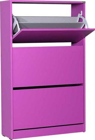 Adore Mobilya Flat Duo 3 Katlı Geniş Ayakkabılık-mor 73x119x26 Cm (gxyxd)