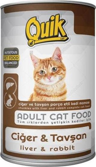 Quik Kedi 415 gr Ciğer Tavşanlı Konserve 