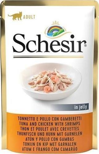 Schesir Jelly Ton Balıklı Tavuk Ve Karidesli Kedi  Yaş Maması 85gr  