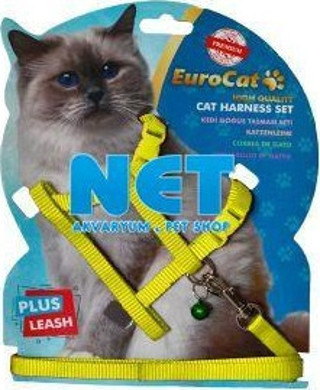 Eurocat Kedi Göğüs Tasması Düz Sarı 