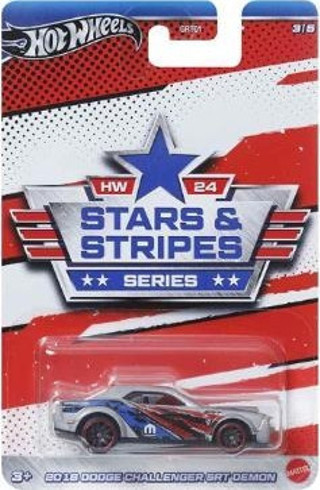 Hot Wheels Stars Stripes Series 2018 Dodge Challenger SRT Demon HRW64