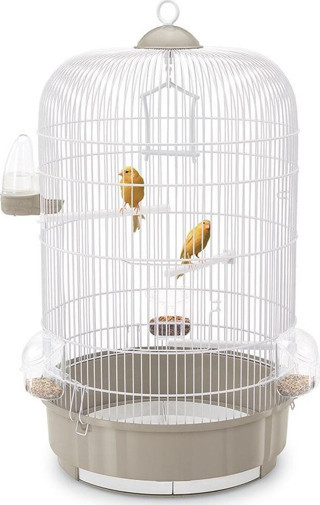 Imac Luna Yuvarlak Kuş Kafesi Bej/beyaz 40x70,5cm