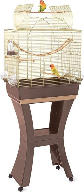 Imac Matılde Ayaklı Kuş Kafesi Kahve/gold 58x38x71/143cm
