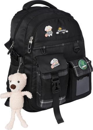 Relaxion 1450 Siyah İthal Kore Tarzı Unisex İlkokul Çocuk  Sırt Çantası