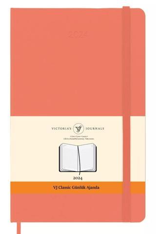 Victoria's Journals 2024 Classic Günlük Cep Ajanda 9x14 Pembe