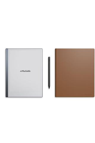 2 Digital Paper Tablet + Marker Plus + Kapaklı Kahverengi Kılıf
