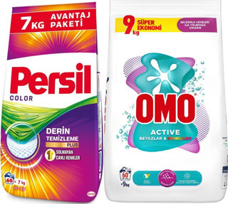 Persil Matik Toz Çamaşır Deterjanı 7KG Renkli (46 Yıkama) + 9KG Beyazlar ve Renkliler