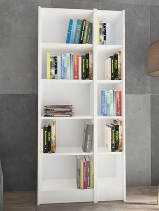 Yeti Mobilya Flat85 Kitaplık Kütüphane Çok Amaçlı Dolap Beyaz